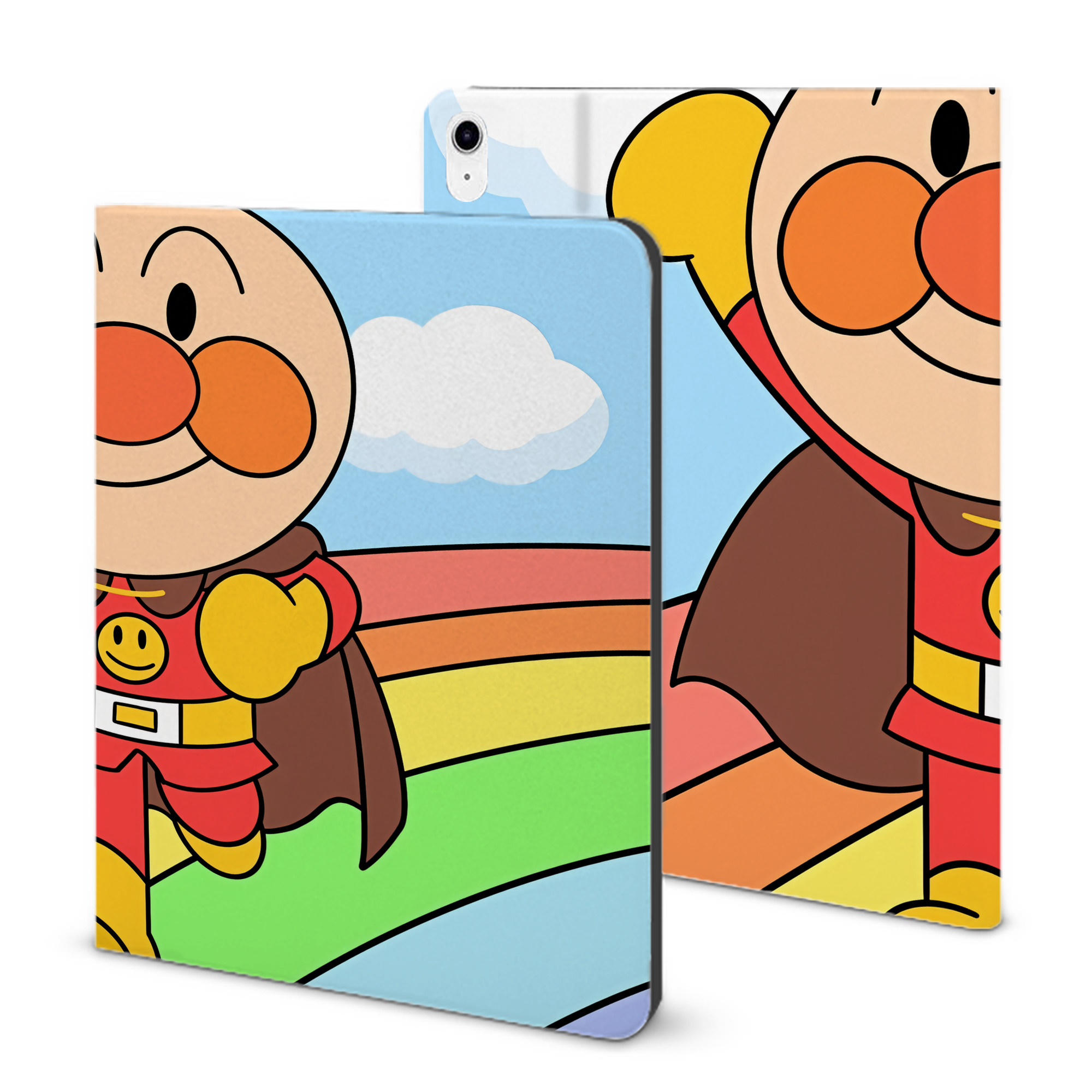 （画像用） アンパンマン Anpanman IPad ケース ブック型 PUレザー TPU 耐衝撃 軽量 薄型 ペン収納なし 全面保護 IPad 各モデル対応